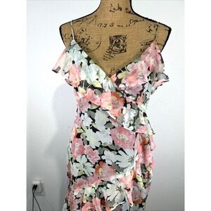 Zara Floral Maxi Dress - Pink and White